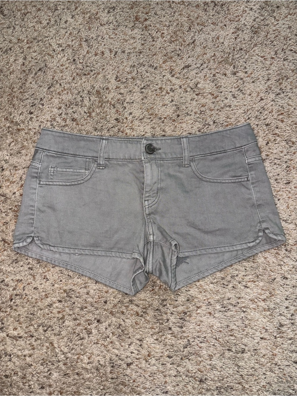 American Eagle Outfitters Gray Denim Shortie Shorts Size 8
